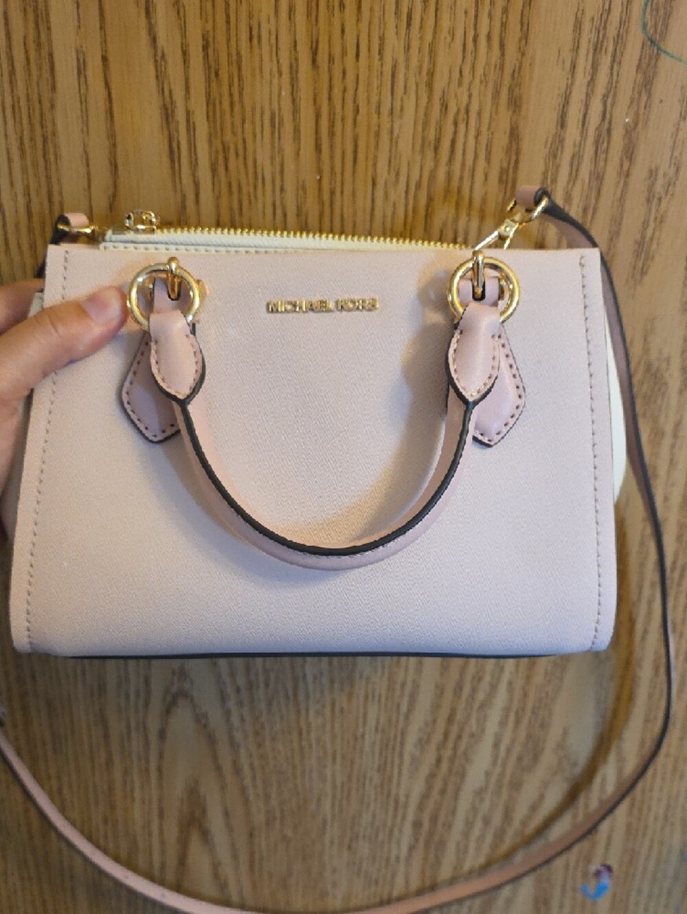 Michael Kors Blush Pink Saffiano Leather Satchel with Top Handles - Picture 4 of 4